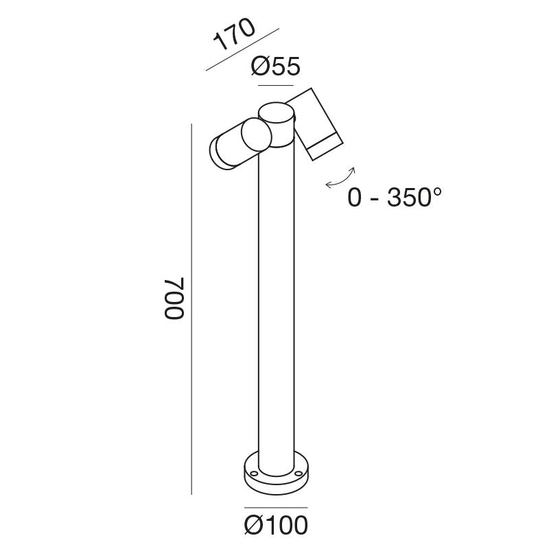 Pollerleuchte Focus Duo