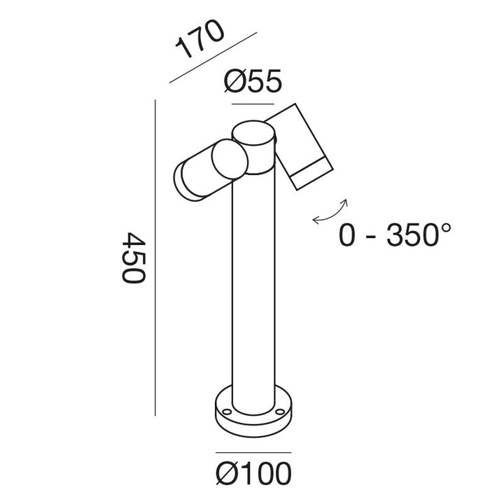 Pollerleuchte Focus Duo