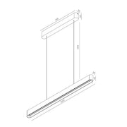Lupia Licht, Pendelleuchte Halycon, 152cm Skizze, professionelle Lichtplanung