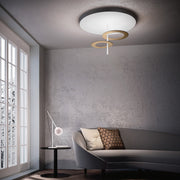 Icone, Deckenleuchte Hula Hoop, Klein Weiss-Gold matt, stilvolle Deckenbeleuchtung