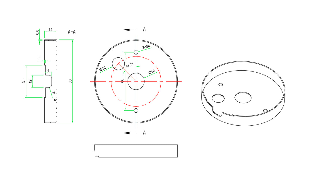 Kleiner Baldachin zur Leuchte "Bullet"
