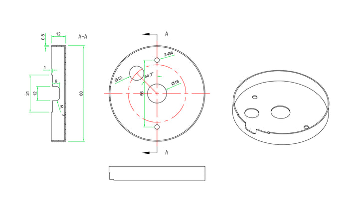 Kleiner Baldachin zur Leuchte "Bullet"