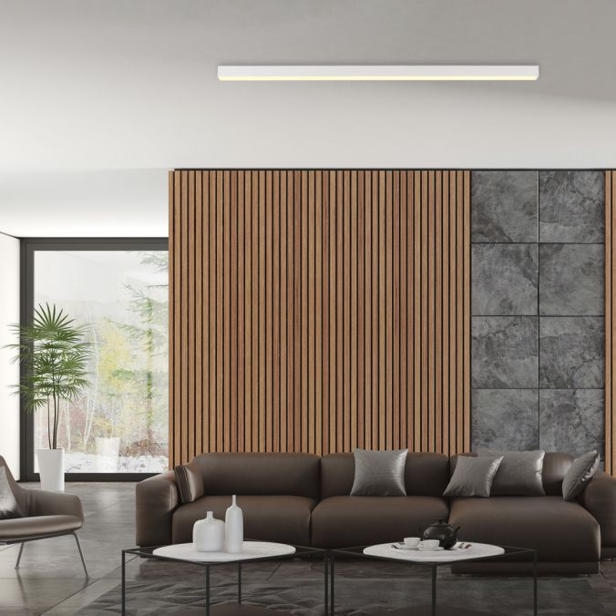 Pure, Deckenleuchte Lines Straight, Raumbild, moderne Raumbeleuchtung
