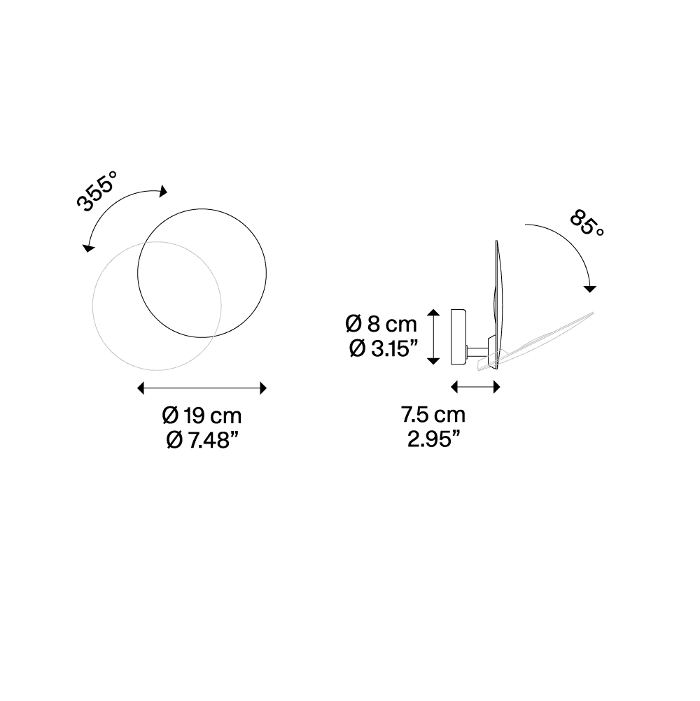 Lodes, Wandleuchte Puzzle Round Single, Skizze