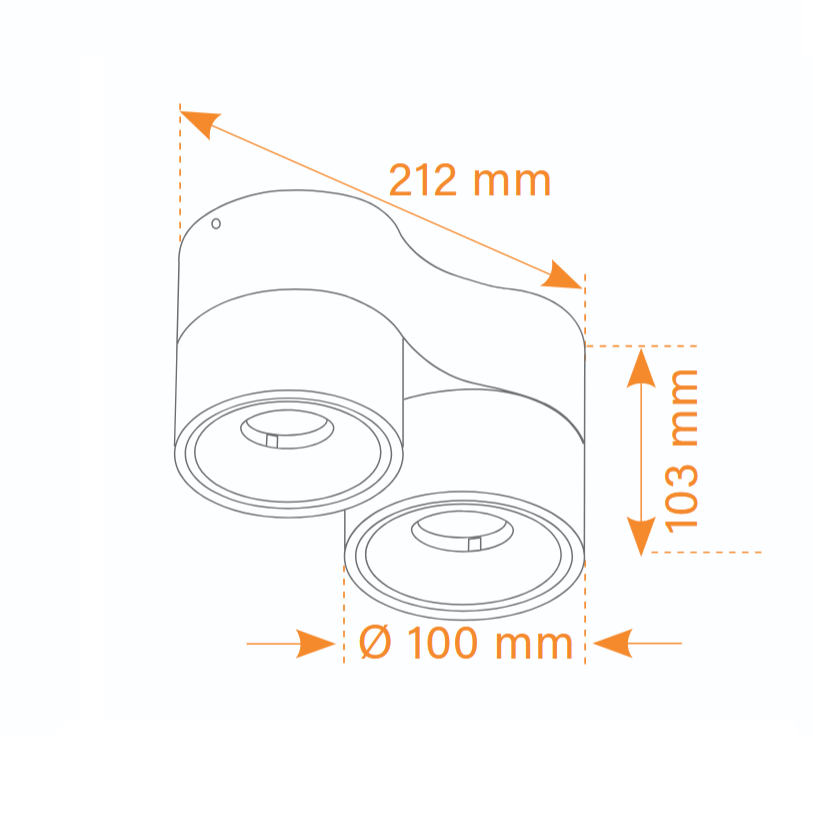 Aufbaustrahler Luca Pro 2-flammig