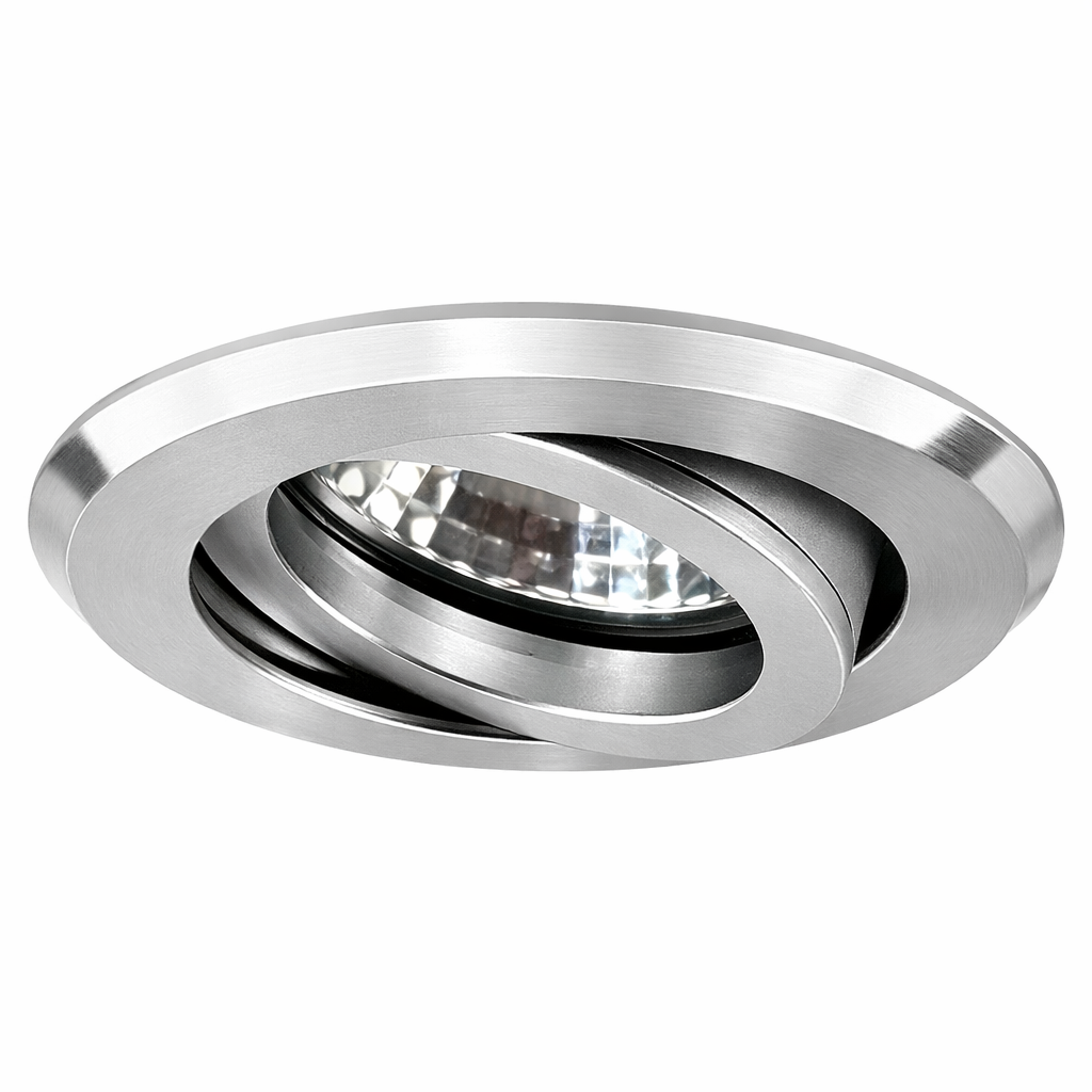 Mobilux, Einbaustrahler Moa Disc, Aluminium satiniert, moderne Einbaubeleuchtung