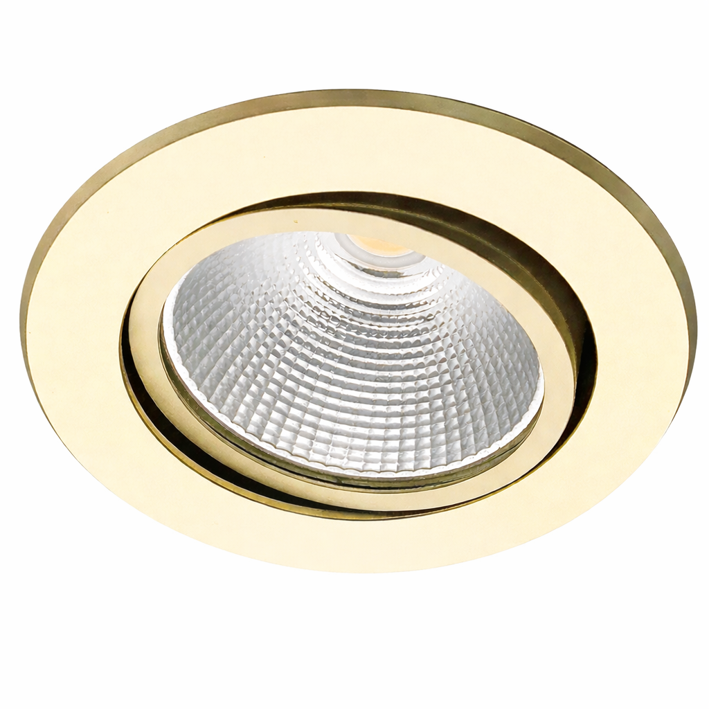 Mobilux, LED-Einbaustrahler MobiDim Classic R, Gold poliert, hochwertige Lichtlösung