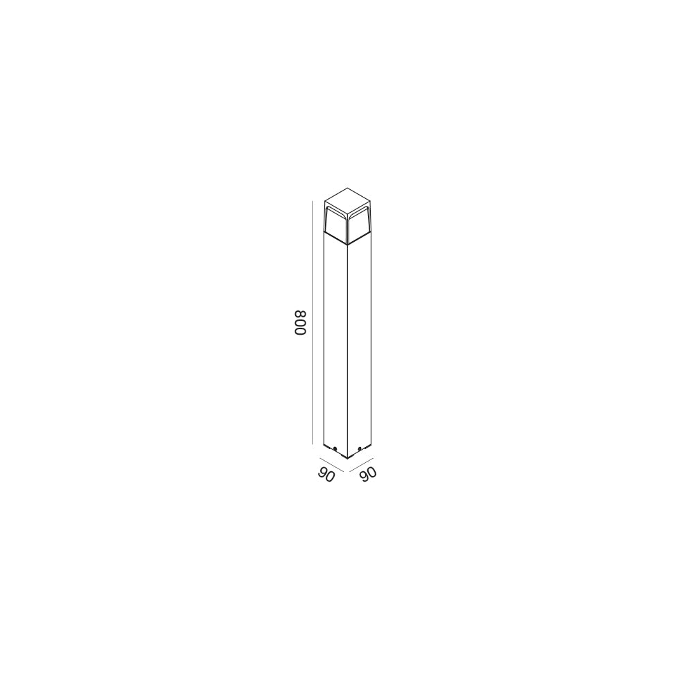 Gea Luce, Pollerleuchte Nora, 80cm Skizze, professionelle Lichtplanung