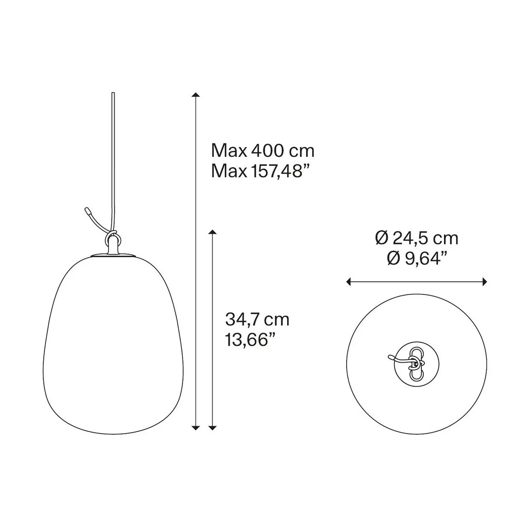 Pendelleuchte Oblo ohne Baldachin