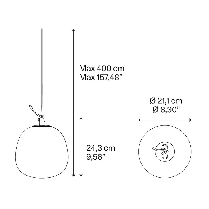 Pendelleuchte Oblo ohne Baldachin