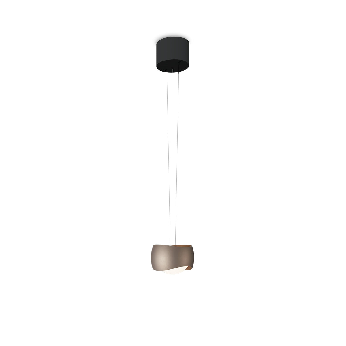 Oligo, Pendelleuchte Curved, 1-flammig Schwarz Brazilian Brown, stilvolle Raumbeleuchtung