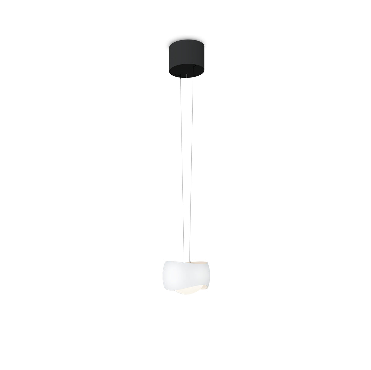 Oligo, Pendelleuchte Curved, 1-flammig Schwarz Weiss, stilvolle Esstischbeleuchtung