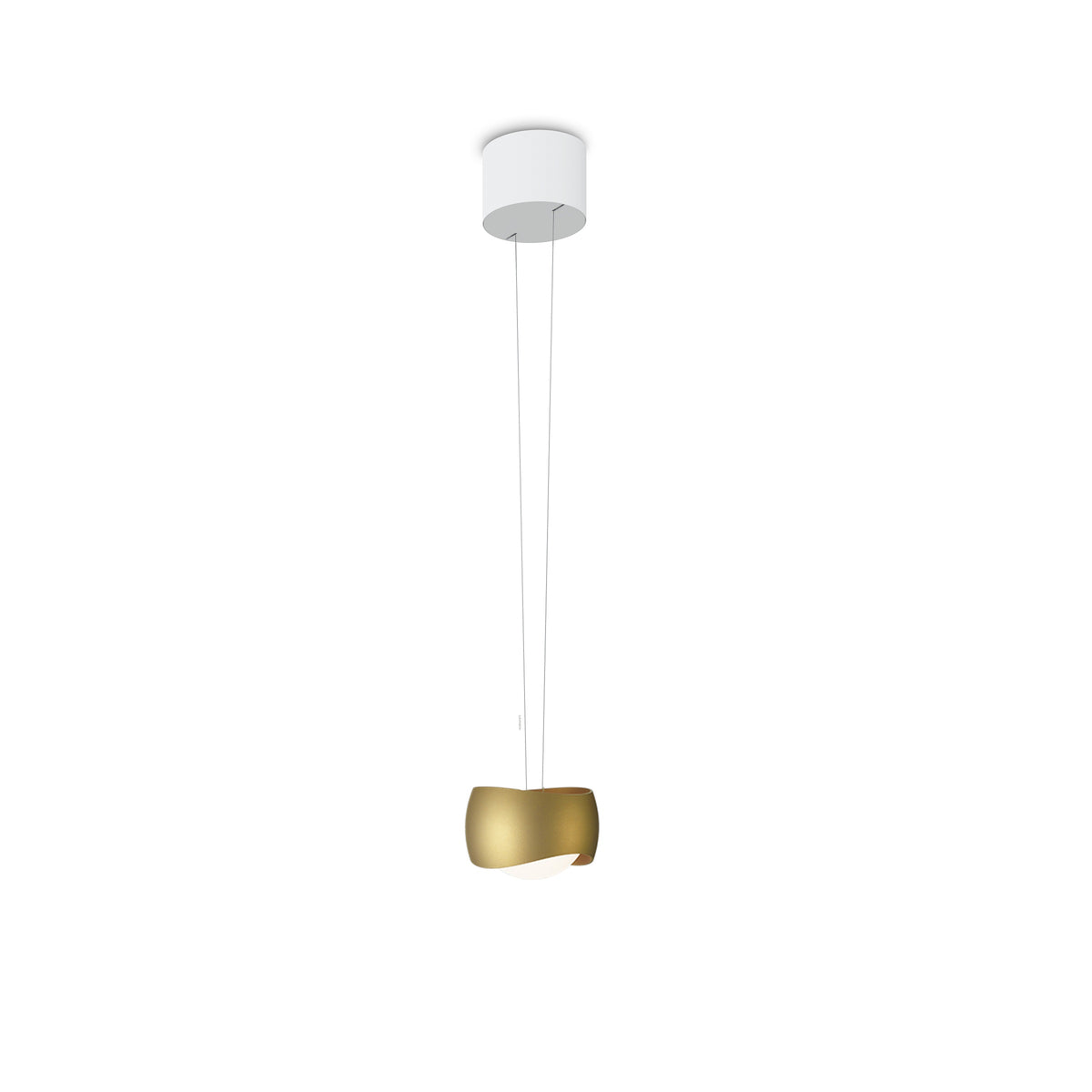 Oligo, Pendelleuchte Curved, 1-flammig Weiss Bronze, moderne Lichtlösung