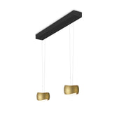Oligo, Pendelleuchte Curved, 2-flammig Schwarz Bronze, hochwertige Pendelleuchte