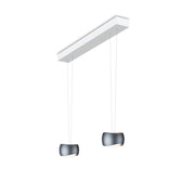 Oligo, Pendelleuchte Curved, 2-flammig Weiss Basalt, stilvolle Raumbeleuchtung