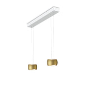 Oligo, Pendelleuchte Curved, 2-flammig Weiss Bronze, hochwertige Pendelleuchte