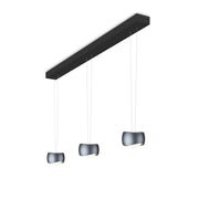 Oligo, Pendelleuchte Curved, 3-flammig Schwarz Basalt, stilvolle Esstischbeleuchtung