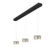 Oligo, Pendelleuchte Curved, 3-flammig Schwarz Chrom, stilvolle Pendelleuchte