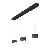 Oligo, Pendelleuchte Curved, 3-flammig Schwarz Schwarz, hochwertige Esstischbeleuchtung