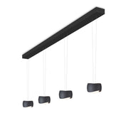 Oligo, Pendelleuchte Curved, 4-flammig Schwarz Schwarz, hochwertige Pendelleuchte