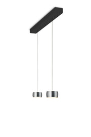 Oligo, Pendelleuchte Grace, 2-flammig Schwarz Aluminium, stilvolle Pendelleuchte