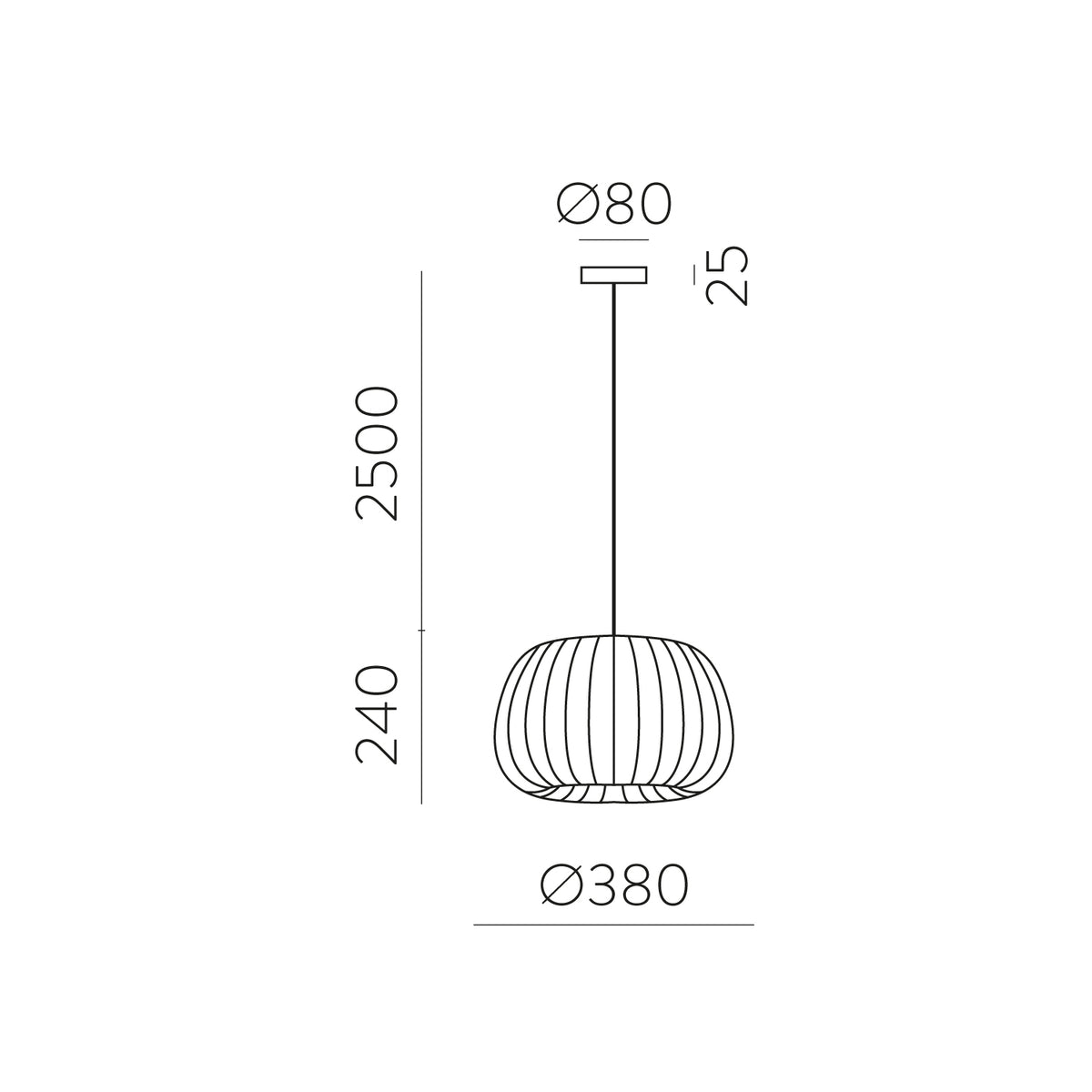 ACB Iluminacion, Pendelleuchte Mirta, 38cm Skizze, technische Lichtplanung