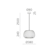 ACB Iluminacion, Pendelleuchte Mirta, 38cm Skizze, technische Lichtplanung