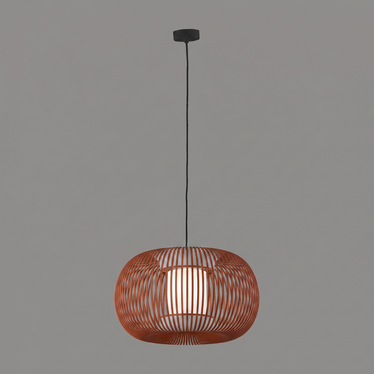 ACB Iluminacion, Pendelleuchte Mirta, 38cm Schwarz Ziegelrot, moderne Pendelleuchte