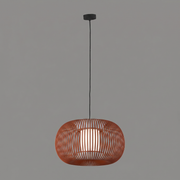 ACB Iluminacion, Pendelleuchte Mirta, 38cm Schwarz Ziegelrot, moderne Pendelleuchte