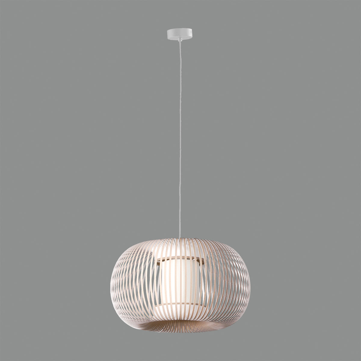 ACB Iluminacion, Pendelleuchte Mirta, 38cm Weiss Stein, moderne Pendelleuchte