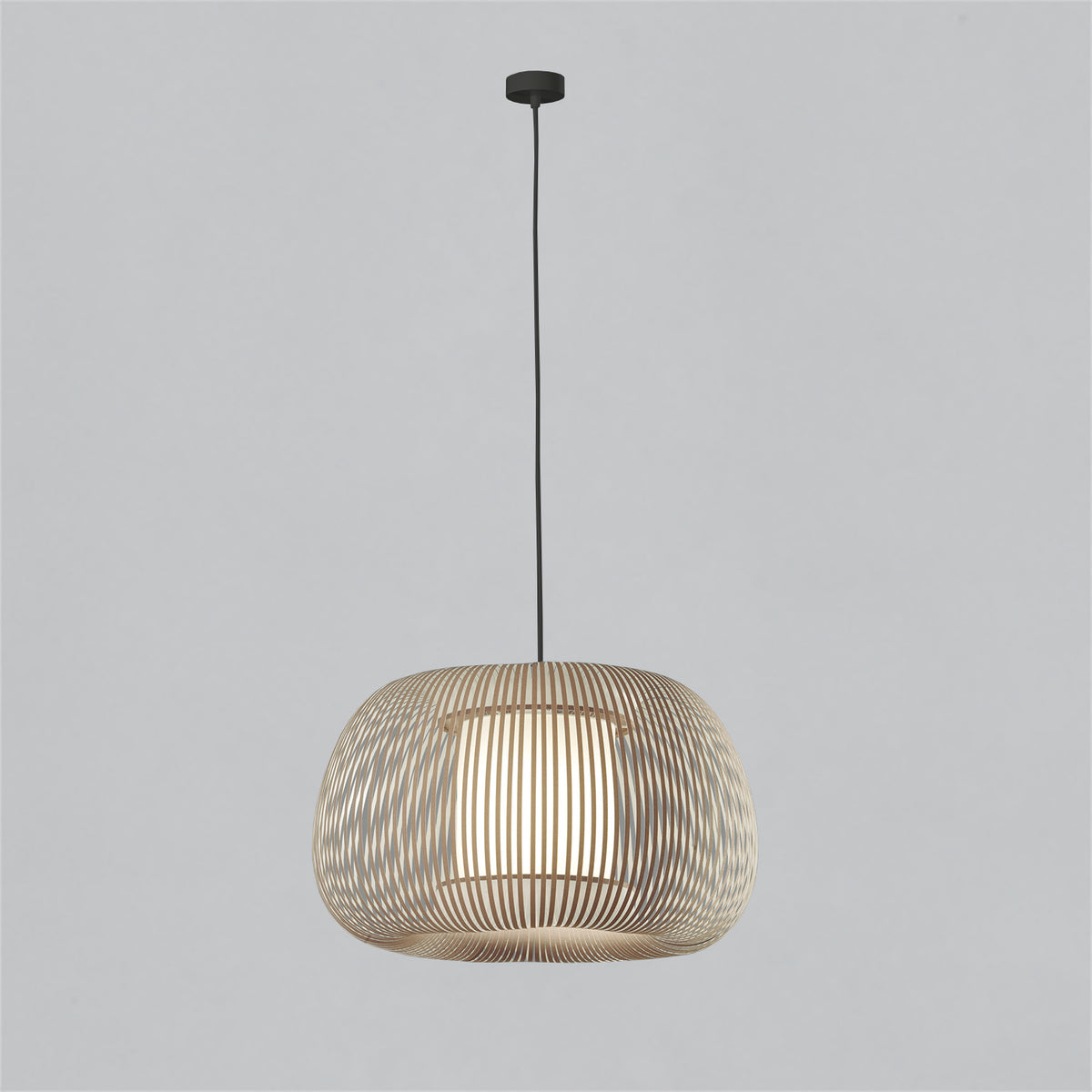 ACB Iluminacion, Pendelleuchte Mirta, 45cm Schwarz Stein, stilvolle Pendelleuchte