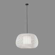 ACB Iluminacion, Pendelleuchte Mirta, 45cm Schwarz Weiss, moderne Raumbeleuchtung
