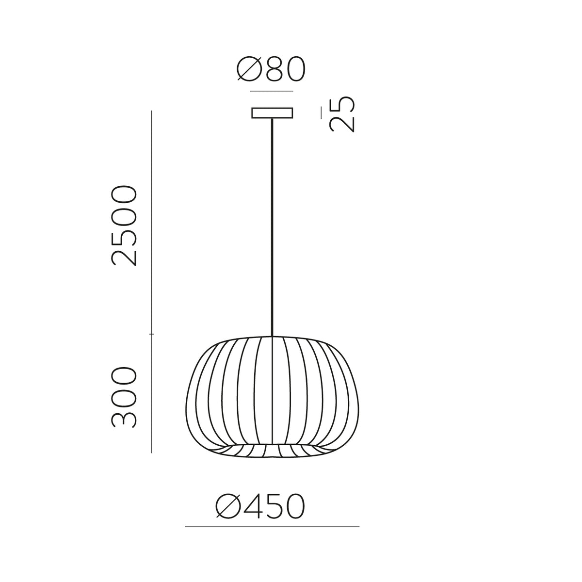 ACB Iluminacion, Pendelleuchte Mirta, 45cm Skizze, professionelle Lichtplanung
