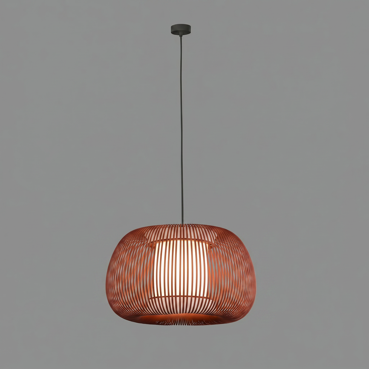 ACB Iluminacion, Pendelleuchte Mirta, 45cm Schwarz Ziegelrot, stilvolle Lichtlösung