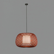 ACB Iluminacion, Pendelleuchte Mirta, 45cm Schwarz Ziegelrot, stilvolle Lichtlösung