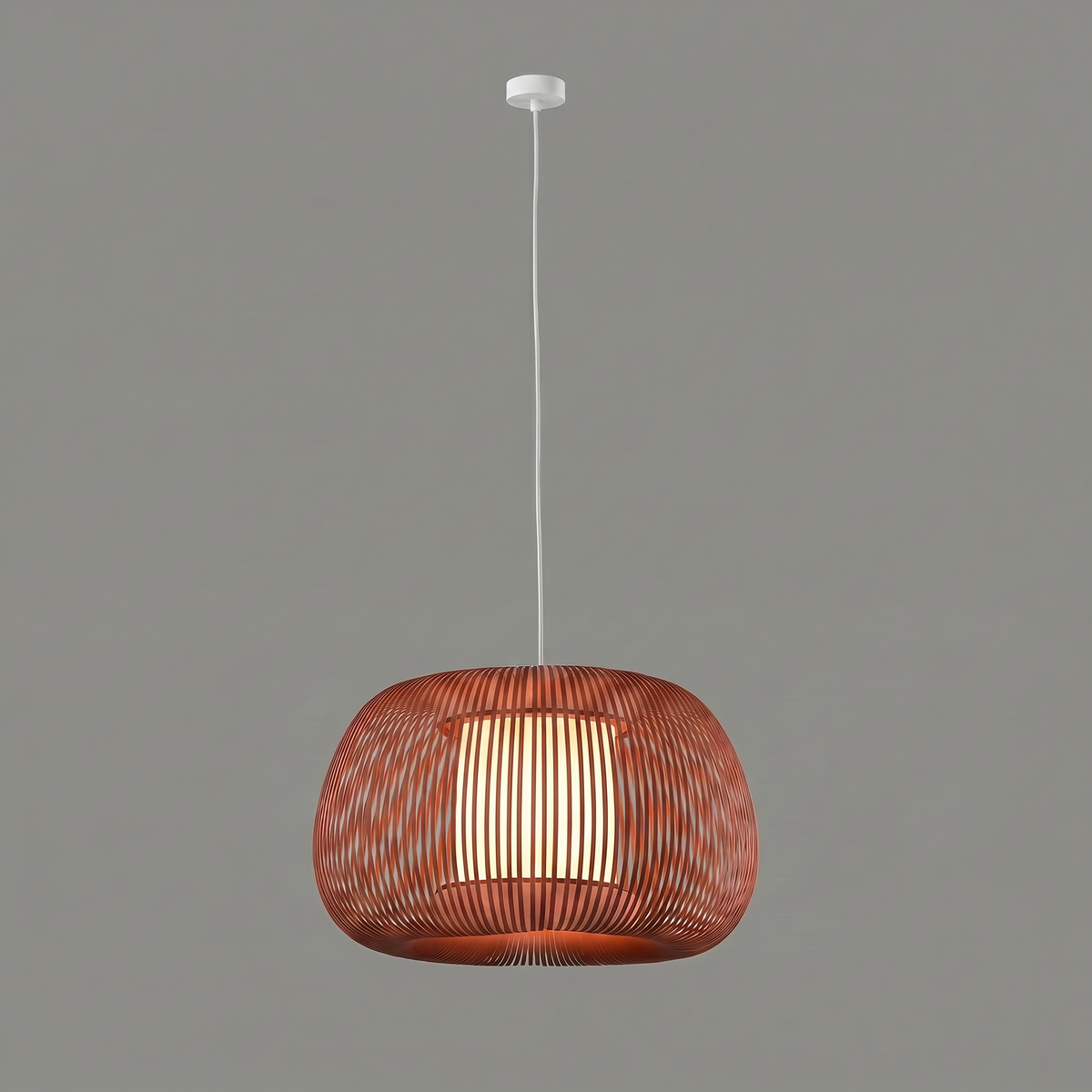 ACB Iluminacion, Pendelleuchte Mirta, 45cm Weiss Ziegelrot, hochwertige Raumbeleuchtung