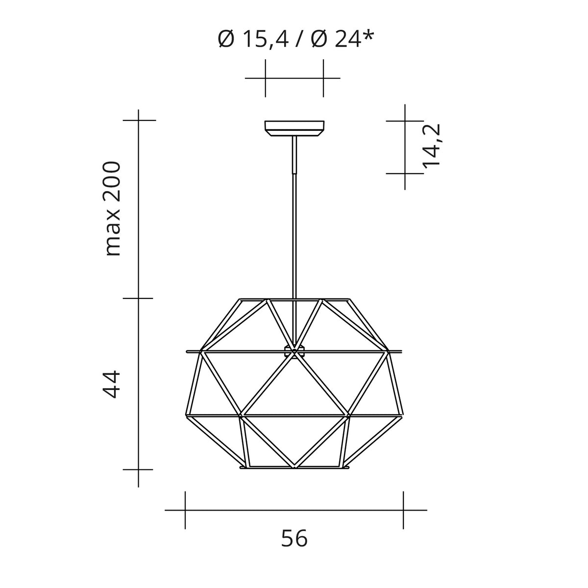 Urban Lighting, Pendelleuchte Euclide, 56cm Skizze, professionelle Lichtplanung