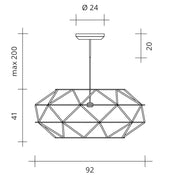 Urban Lighting, Pendelleuchte Euclide, 92cm Skizze, professionelle Lichtplanung