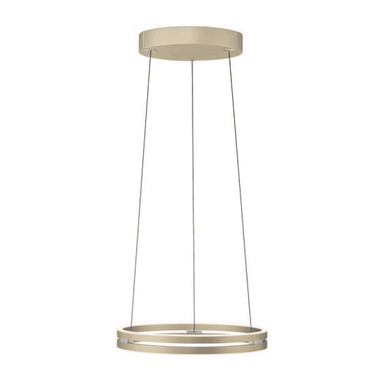 Moderne Pendelleuchte E-Loop in Beige, mit Fernbedienung dimmbar, für stilvolle Raumbeleuchtung