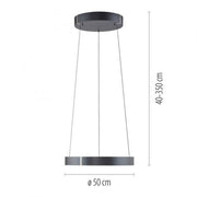 Pure, Pendelleuchte E-Clipse elektrisch, Anthrazit 50cm, Skizze