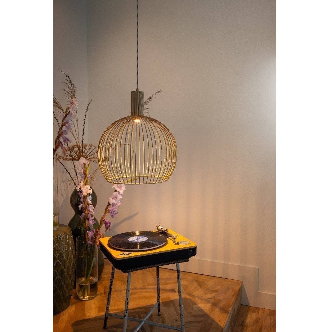 Expo Trading, Pendelleuchte Wire, Sand, Raumbild Wohnzimmer