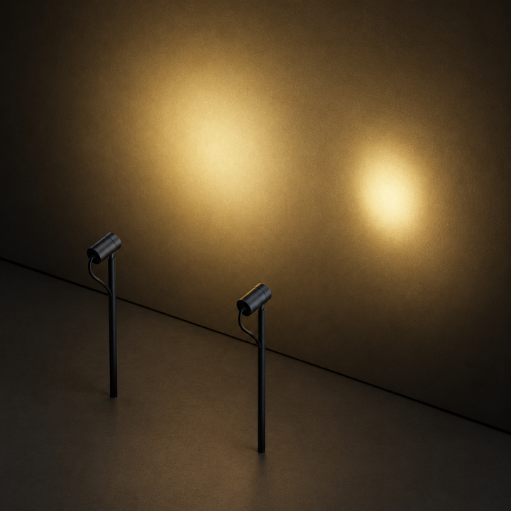 IP44.de Spießleuchte piek, Shotlight oder Floodlight, moderne Anwendung im Garten