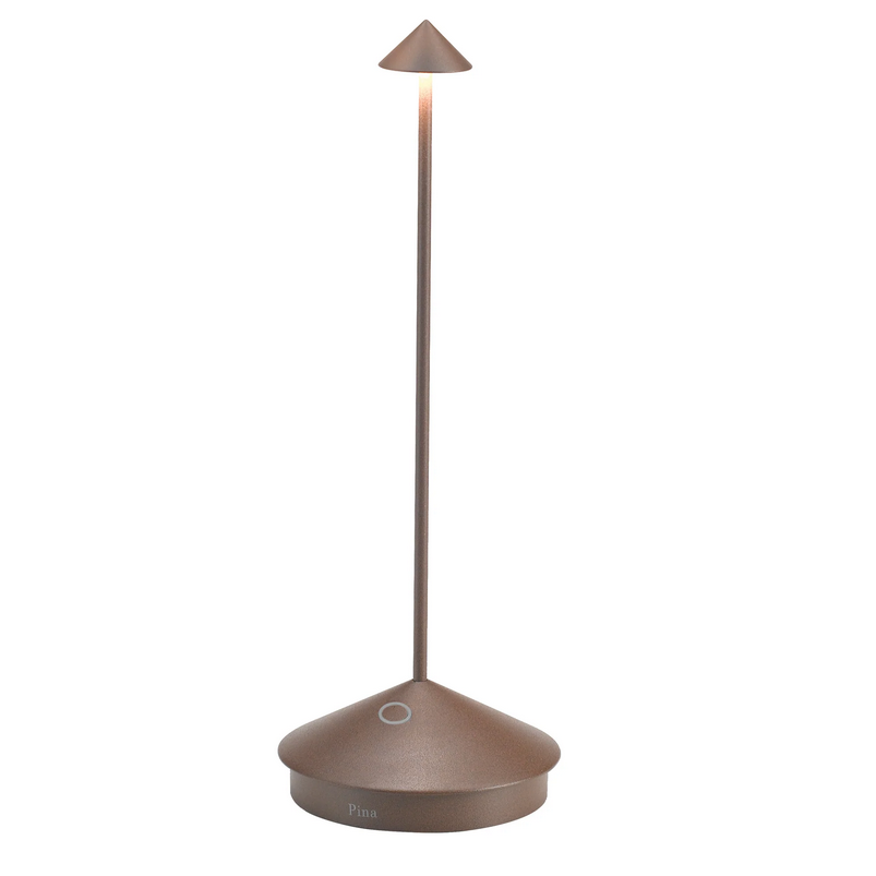 Zafferano, Pina Tischleuchte, Corten, kabellose Tischleuchte