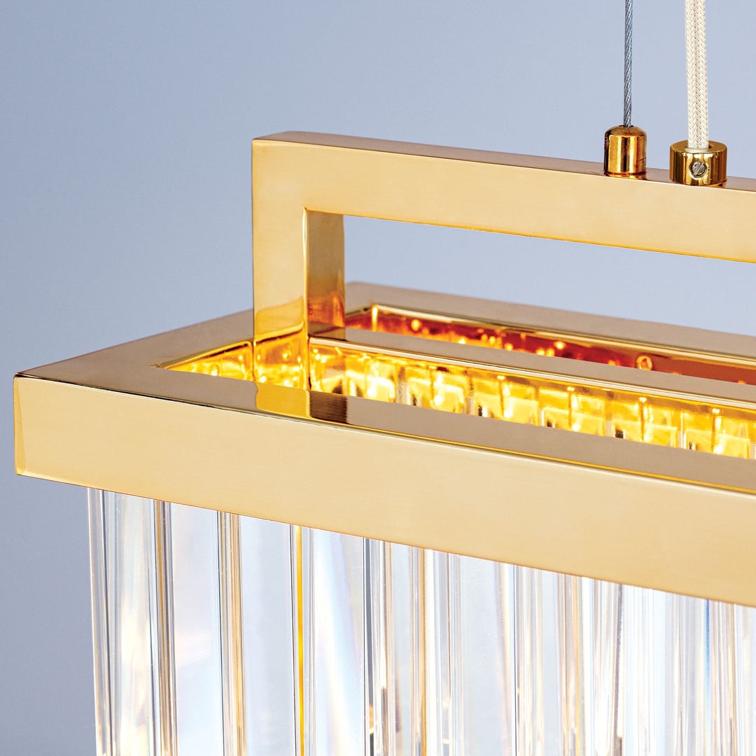 Pendant lamp Prism, rectangular, 24 carat