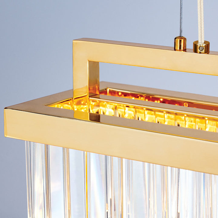 Pendant lamp Prism, rectangular, 24 carat