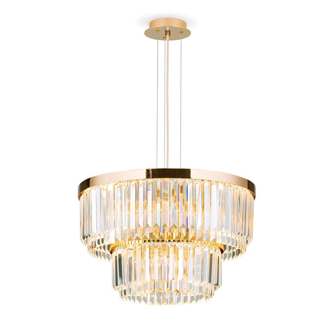 Pendelleuchte Prism rund, 24 Karat