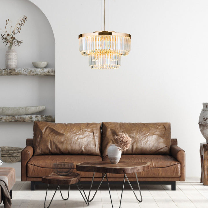 Pendelleuchte Prism rund, 24 Karat
