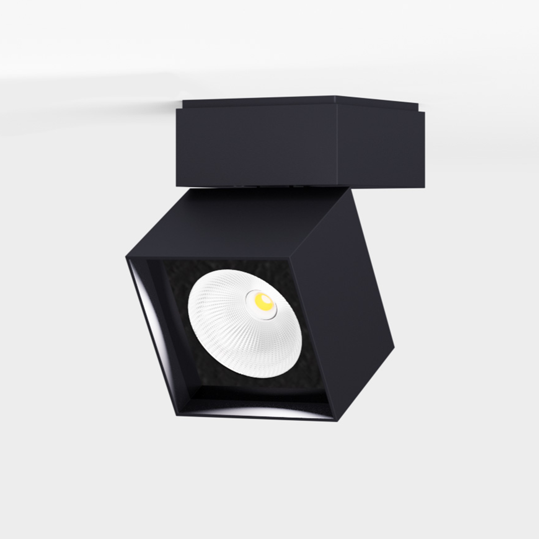 IP44.de LED Deckenleuchte pro, quadratisch, schwarz, Vorderansicht