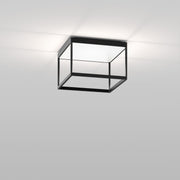 Moderne schwarze Deckenleuchte im minimalistischen Design, indirekte Beleuchtung, Wohnzimmer