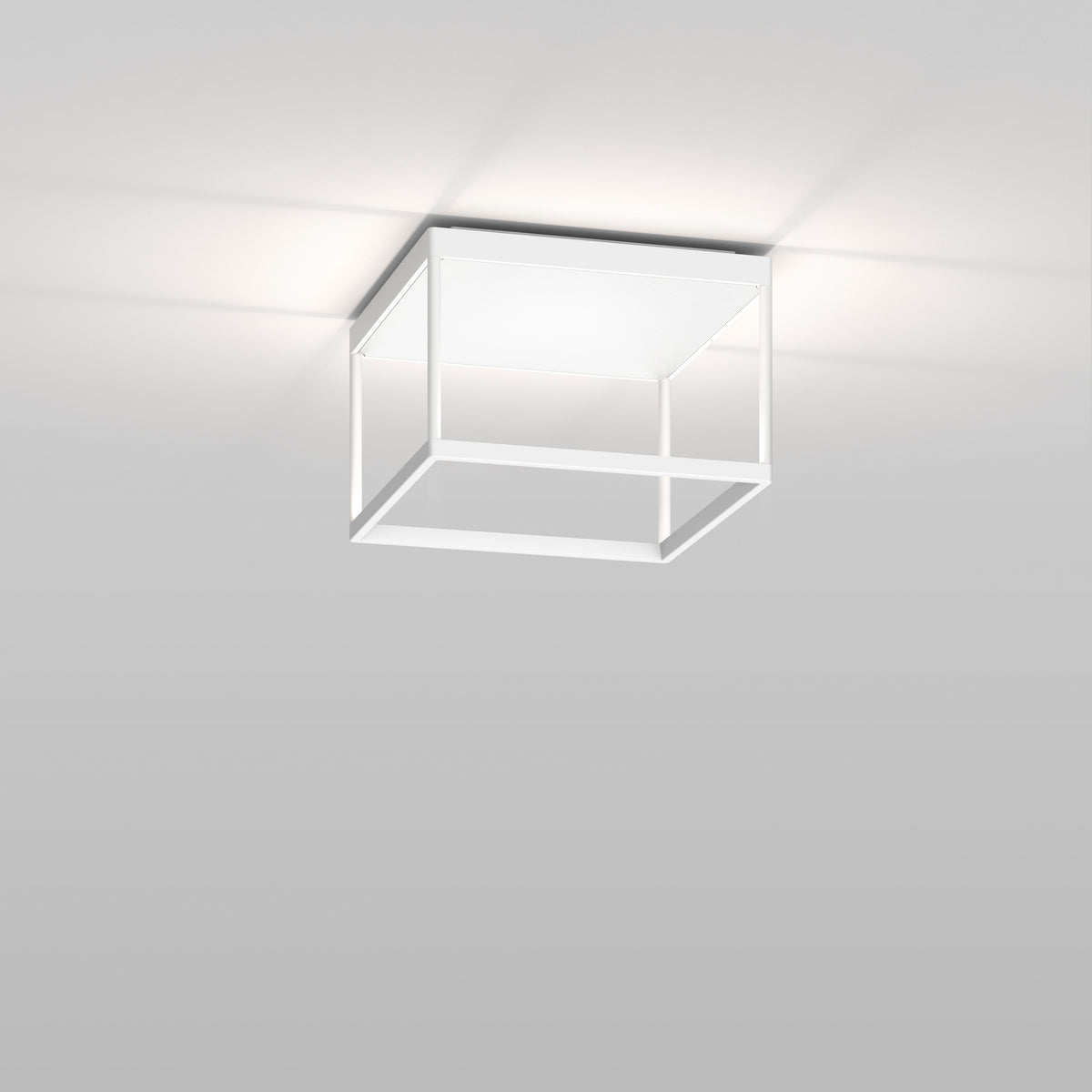 Deckenleuchte Reflex M 200, moderne weiße Leuchte, indirekte Beleuchtung, elegante Raumgestaltung